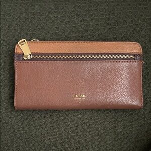 Fossil Brown Leather Long Wallet